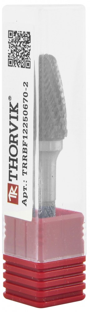 TRRBF06180663-2  Борфреза твердосплавная гиперболическая, тип F, 6 мм, двойная насечка, в боксе