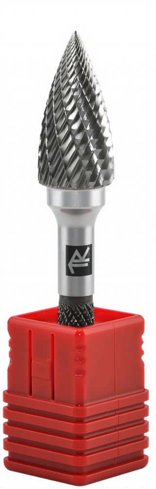 TRRBG06180663-2  Борфреза твердосплавная гиперболическая с заостренным концом, тип G, 6 мм, двойная насечка, в боксе