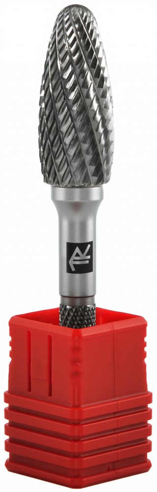 TRRBH08200665-2  Борфреза твердосплавная пламевидная, тип H, 8 мм, двойная насечка, в боксе