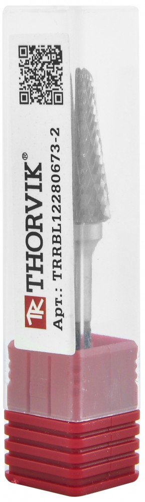 TRRBL08220667-2  Борфреза твердосплавная коническая с радиусным торцом, тип L, 8 мм, двойная насечка, в боксе