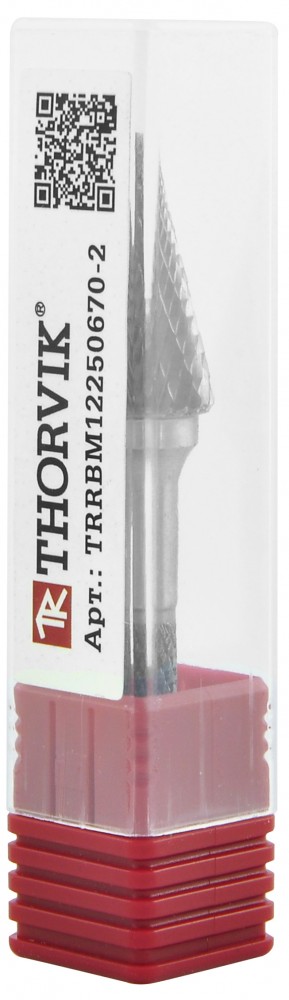 TRRBM06180663-2  Борфреза твердосплавная коническая, тип M, 6 мм, двойная насечка, в боксе