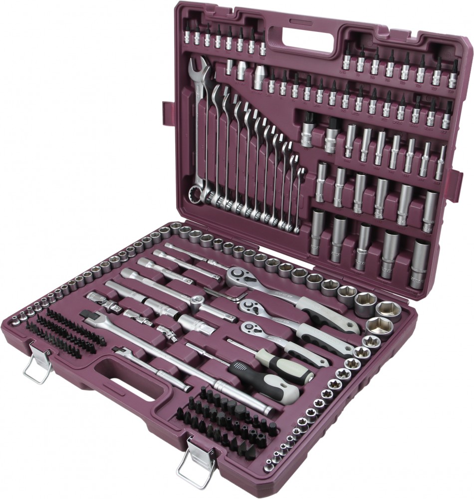 TS217 Набор инструмента универсальный 1/4", 3/8", 1/2"DR, 217 предметов