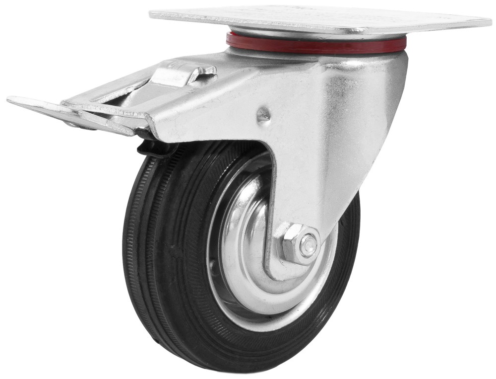 TT6-RW Колесо D-100мм поворотное с тормозом для тележки Thorvik