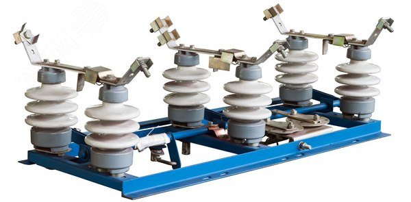 Разъединитель трехполюсный РЛНД 2-10/630 УХЛ1 с   приводом ПРНЗ 2-10