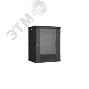 Шкаф настенный разбор 19д 15U стеклянная дверь Ш600хВ770хГ450мм черный