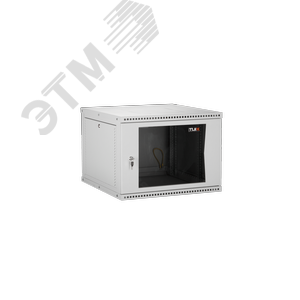 Шкаф наст. разбор 19д 12U стеклянная дверь Ш600хВ569хГ600мм серый