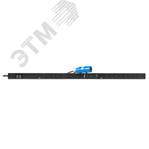 Блок розеток MN (Monitored) вертикальный 14 розеток C13 2 розетки C19 макс. нагрузка 32 А шнур питания 3 м. Вилка 1-фазная 32А 250В IEC 60309 цифровое
