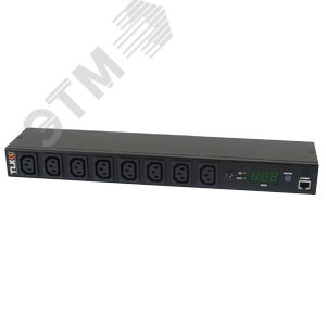 Блок розеток MN (Monitored) 19д 8 гнезд C13 макс. нагрузка 16 А шнур питания 3 м. вилка С20 цифровое измерение силы тока на входе металлический корпус