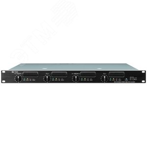 Цифровой усилитель мощности 4х250Вт, 100В, 50-20000Гц, THD 0.15%, сигнал/шум 100 дБ, высота 1 U