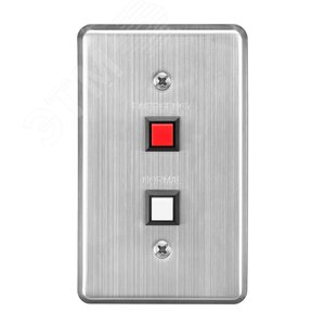 Дверная станция с двумя кнопками, работает с коммутаторами серии RS. Типоразмер ''Америка'' 1-gang