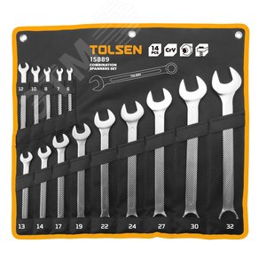 Набор комбинированных ключей, 6-32 мм, 14 предметов TOLSEN TT15889