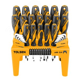 Набор отверток "GRIPro", вставки(биты), шестигранники, на подставке, 44 предмета TOLSEN TT20184