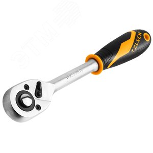 Трещотка "GRIPro", 1/4", 155 мм, 72 зубца, флажковая с кнопкой TOLSEN TT15118