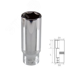 Головка торцевая глубокая шестигранная 3/8", 16 мм TOLSEN TT16366