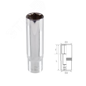 Головка торцевая глубокая шестигранная 3/8", 13 мм TOLSEN TT16363