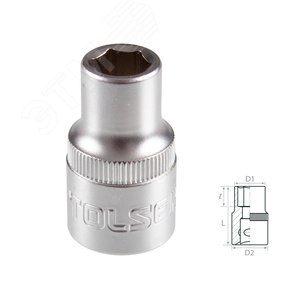 Головка торцевая стандартная шестигранная 1/2", 9 мм TOLSEN TT16509