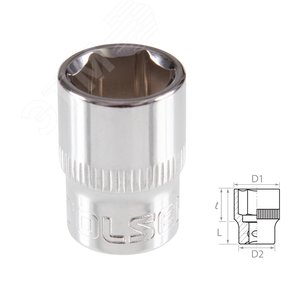 Головка торцевая стандартная шестигранная 3/8", 15 мм TOLSEN TT16315