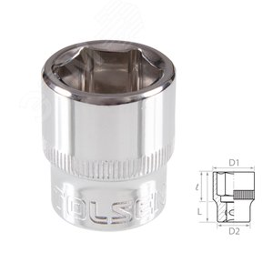 Головка торцевая стандартная шестигранная 3/8", 16 мм TOLSEN TT16316