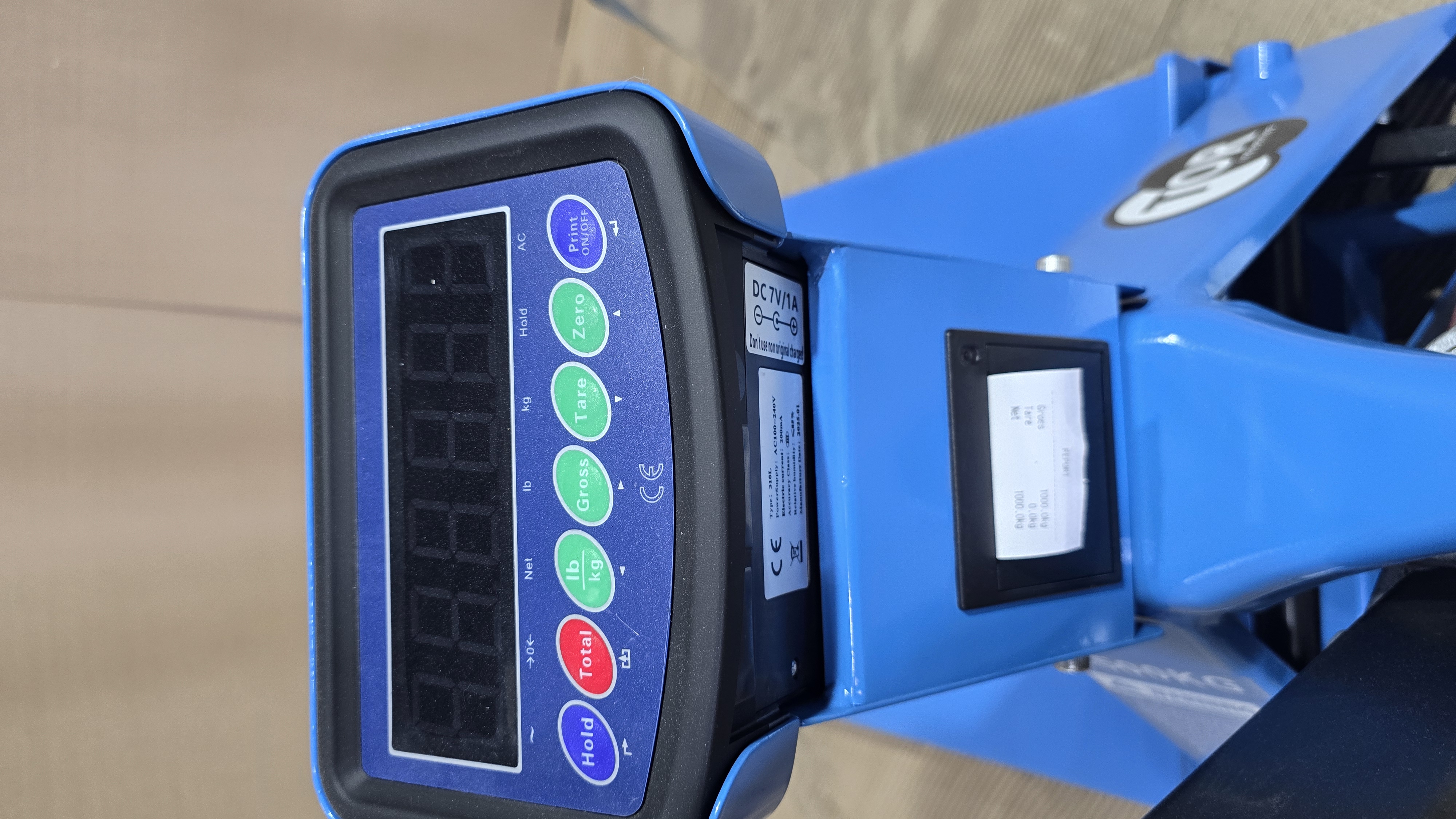 Тележка гидравлическая с весами и принтером неповоротный дисплей 2500 кг 1150 мм полиуретановые колеса TOR WH-25ES