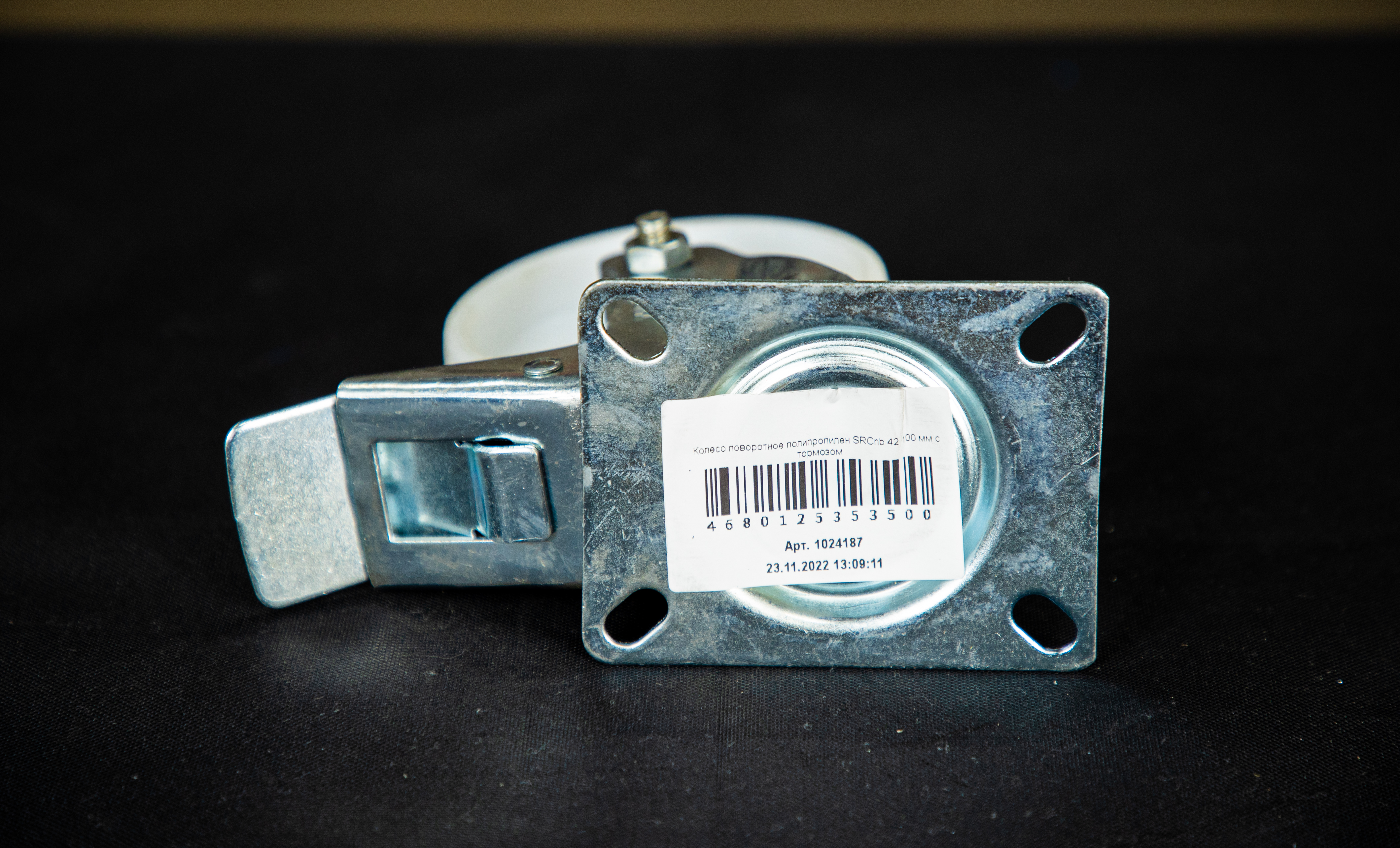 Колесо поворотное полипропилен SRCnb 42 100 мм с тормозом (N)