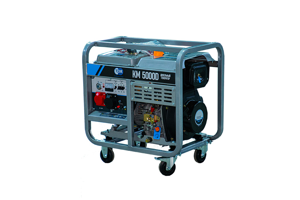 Генератор дизельный 5,0 кВт 380В/1,6 кВт 220В 15 л с электростартером TOR KM5000D