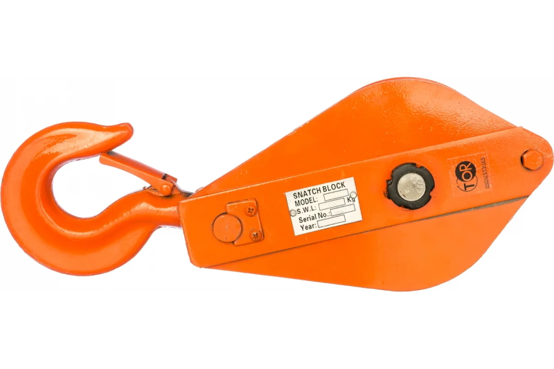 Блок монтажный однорольный с крюком TOR 3,2 т с откидной щекой (S)