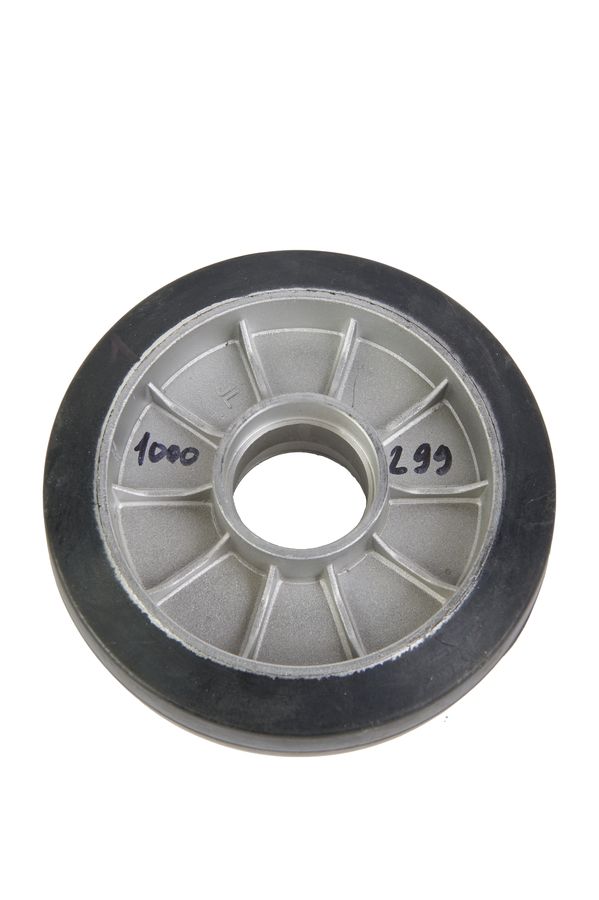 Колесо резиновое 160х50 мм без подшипника для тележек гидравлических JC/DF-III/DB/BFC