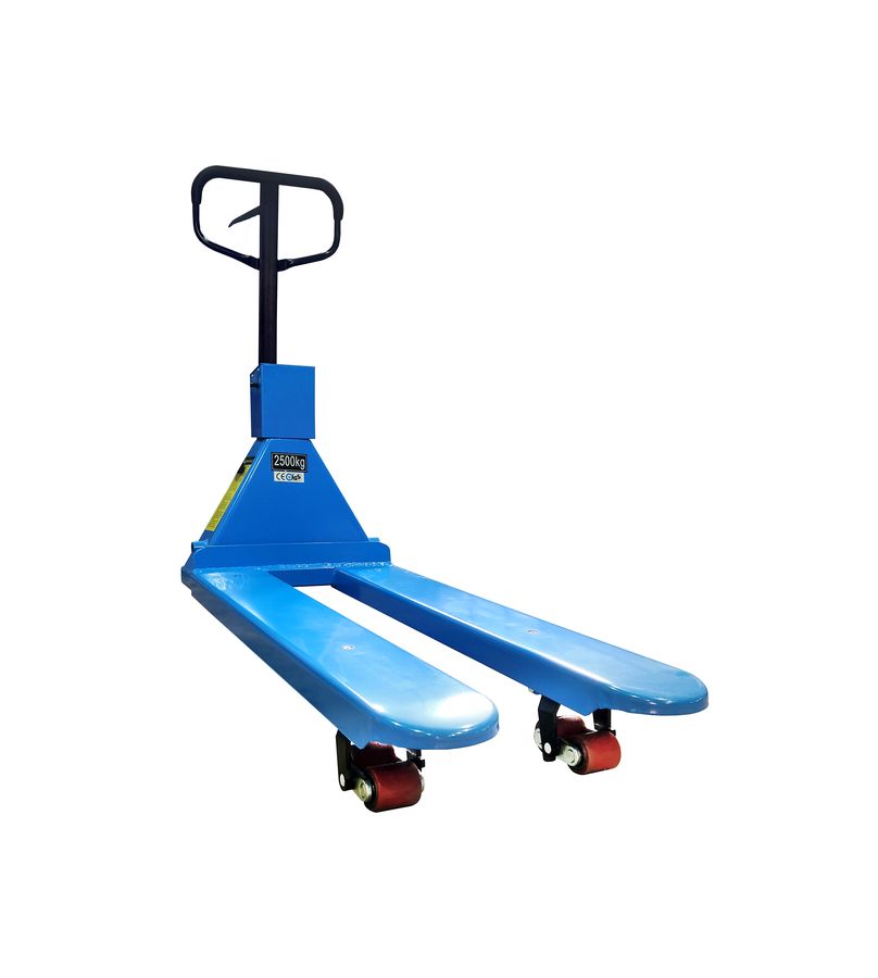 Тележка гидравлическая с весами неповоротный дисплей 2500 кг 1150 мм полиуретановые колеса TOR CBY-CW2