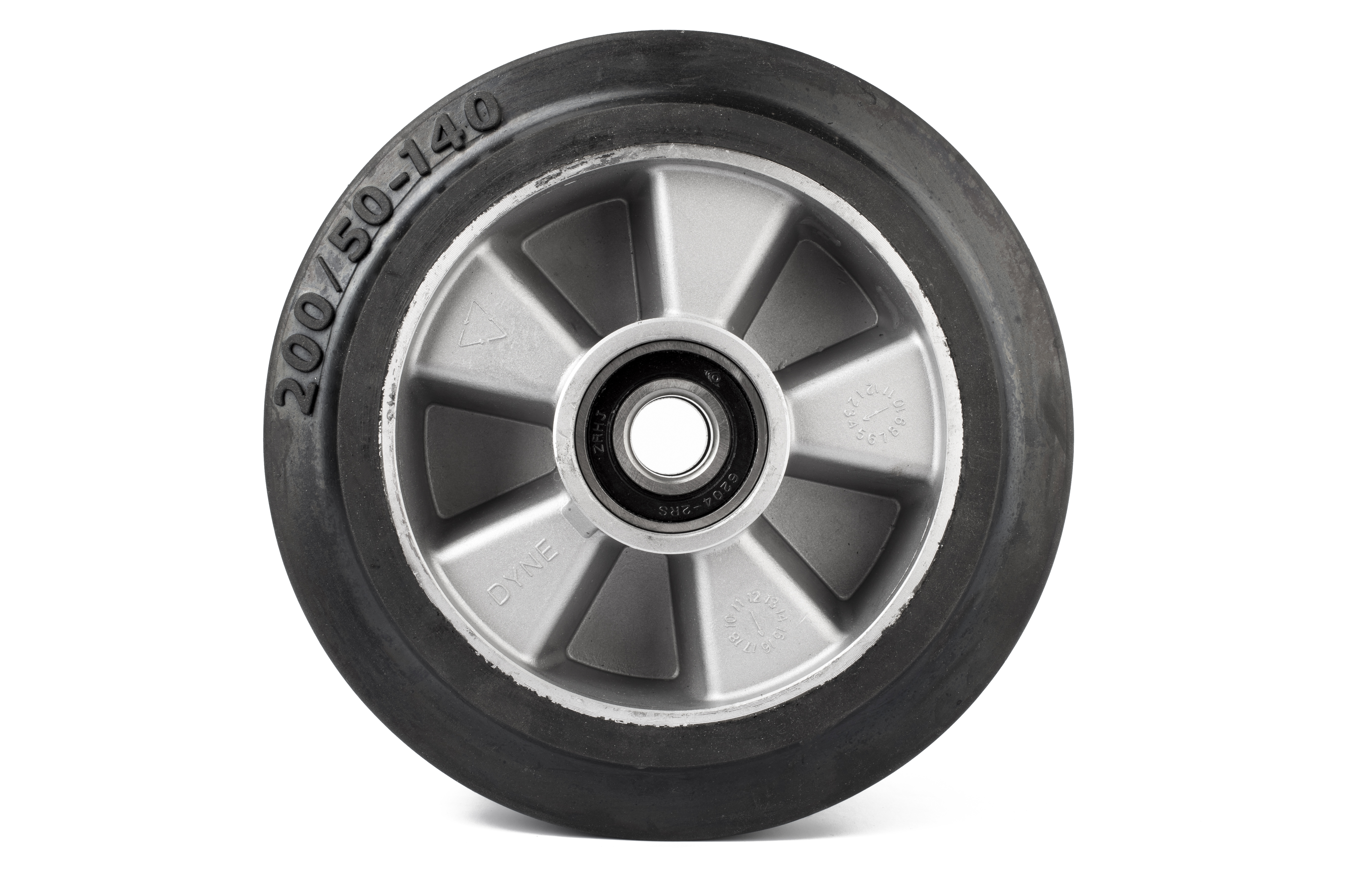 Колесо резиновое 200х50 мм с подшипником для тележек гидравлических BF/WB/RHP/BFS