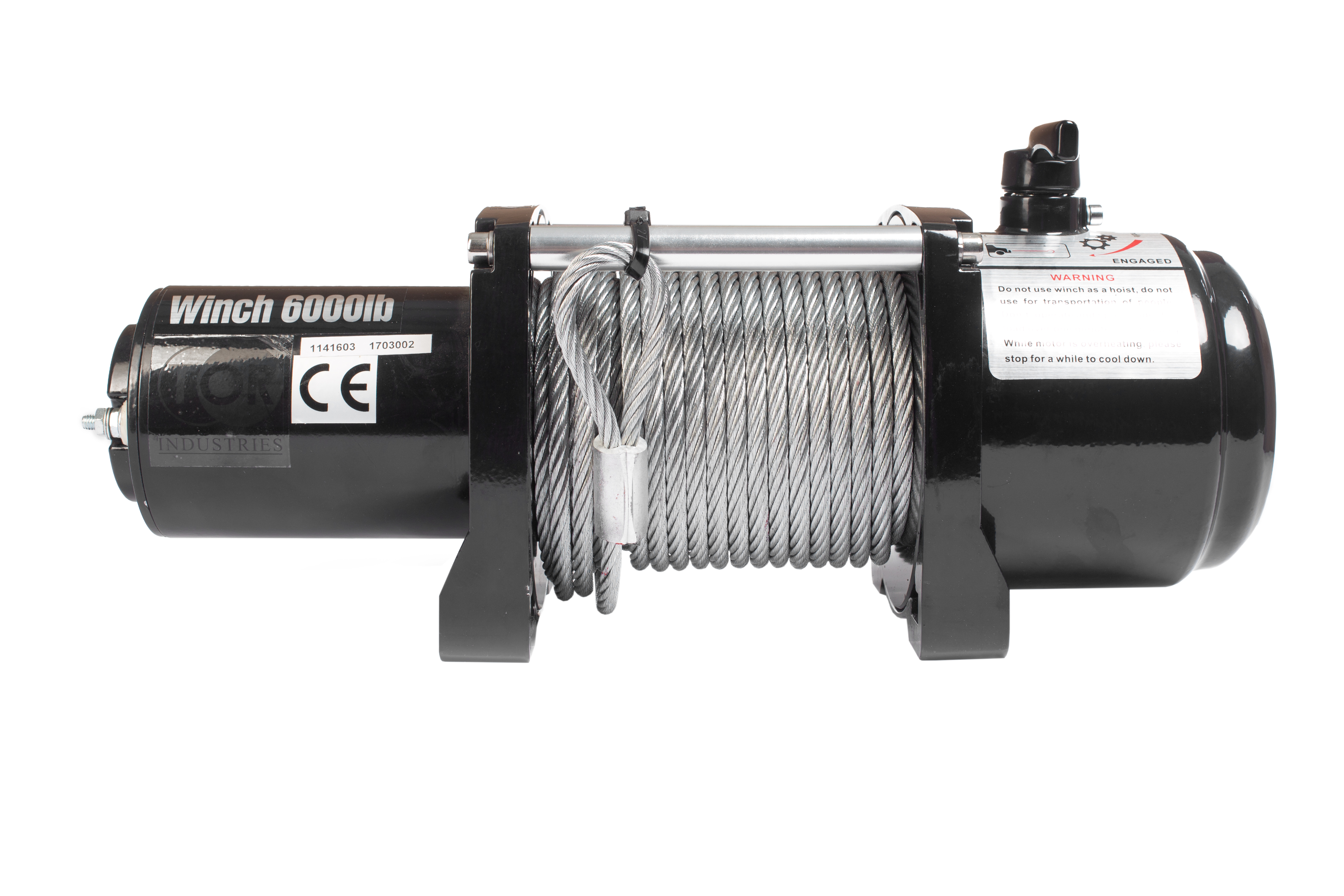 Лебедка автомобильная электрическая 2720кг 20м 12В TOR P6000