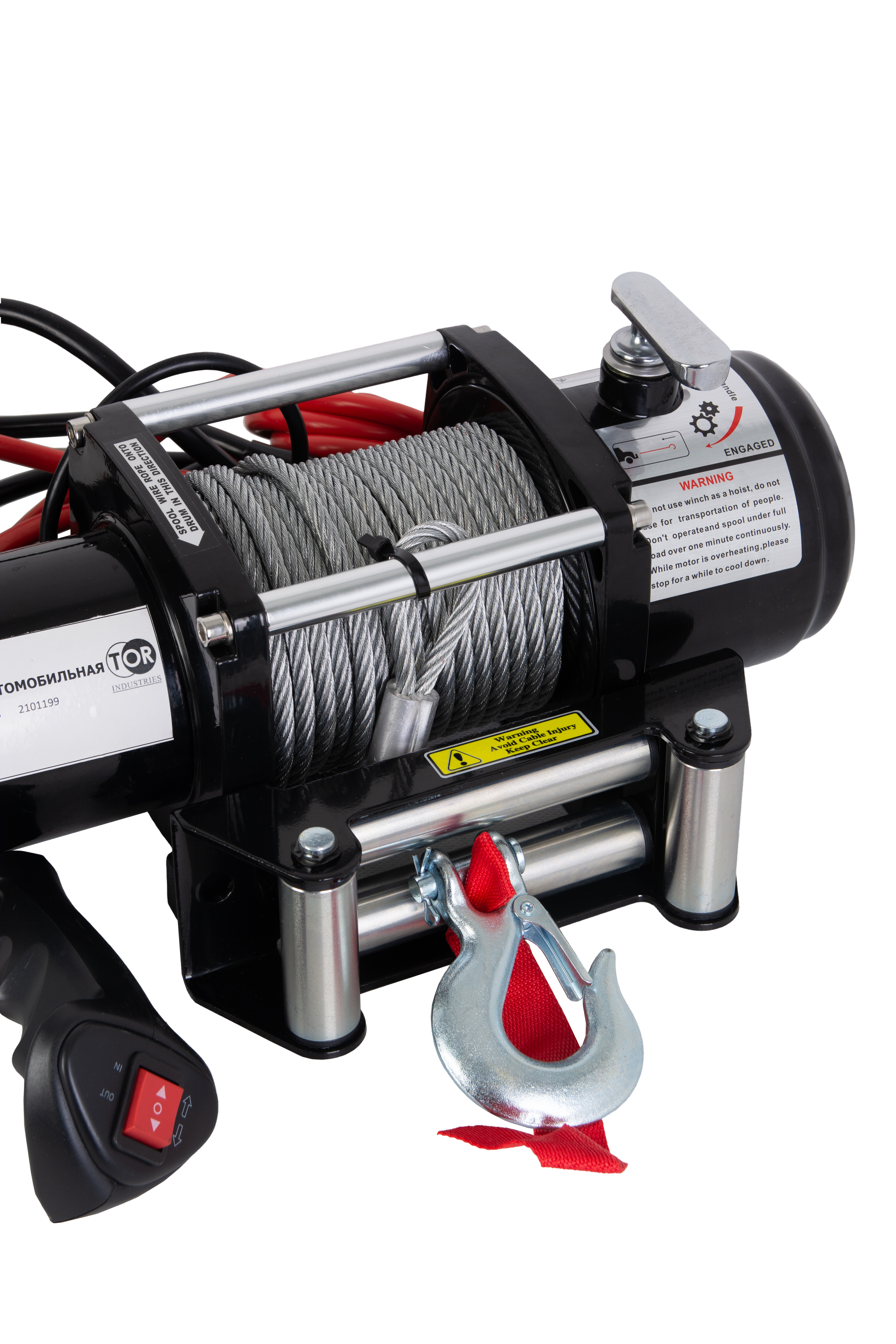 Лебедка автомобильная электрическая 2720кг  20м 12В TOR P6000