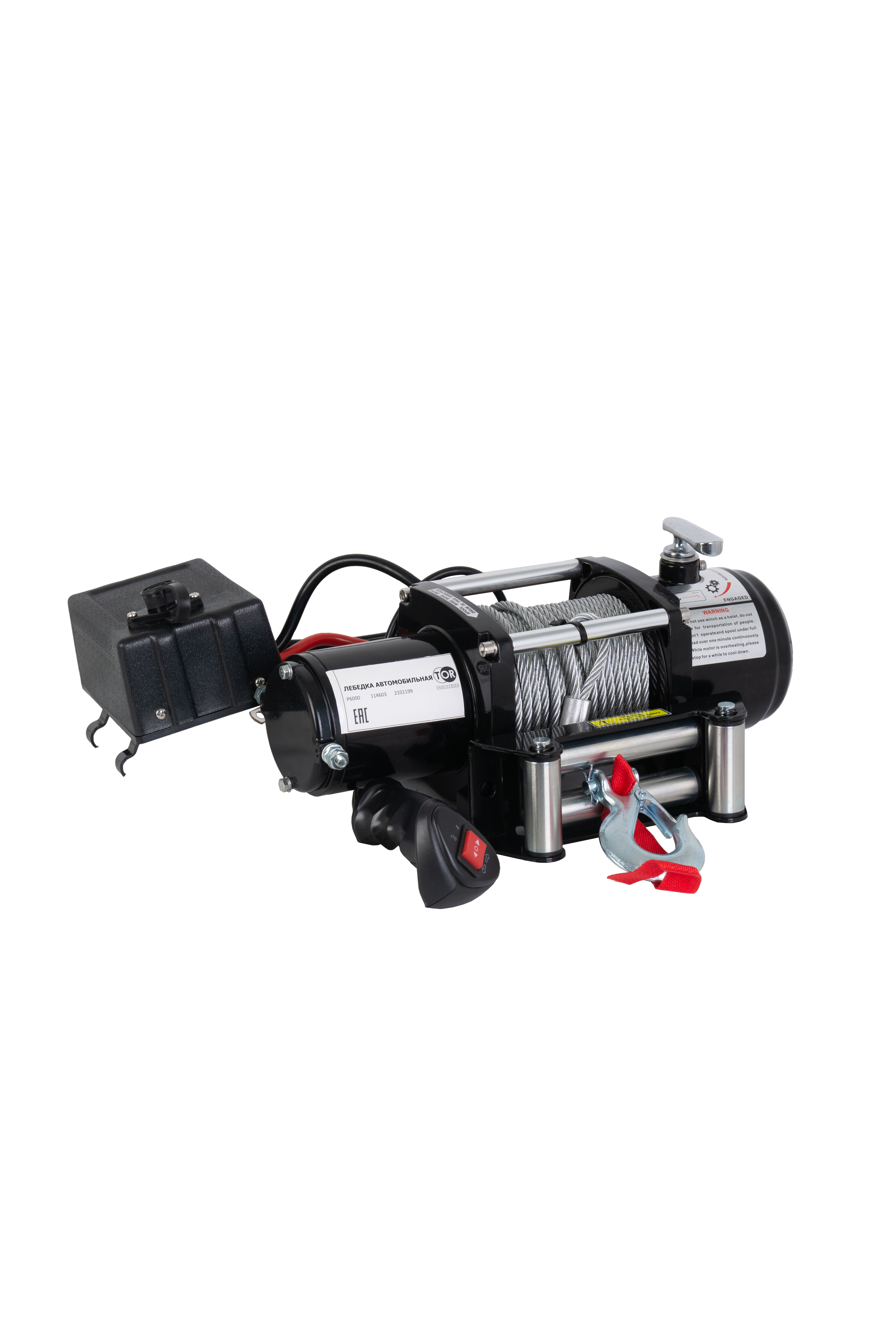 Лебедка автомобильная электрическая 2720кг  20м 12В TOR P6000