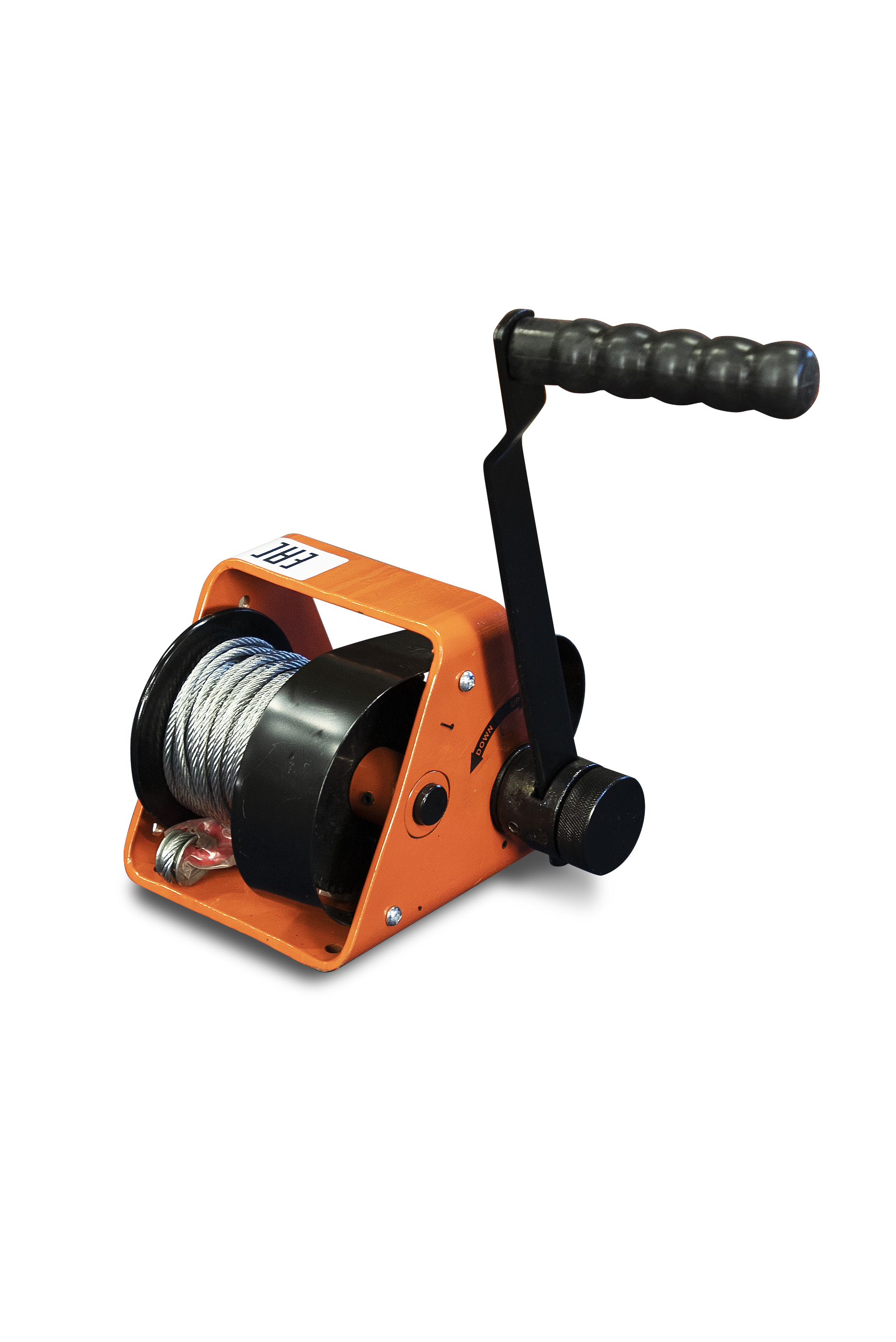 Лебедка ручная барабанная с тросом 1000кг 25м со съемной ручкой TOR GR