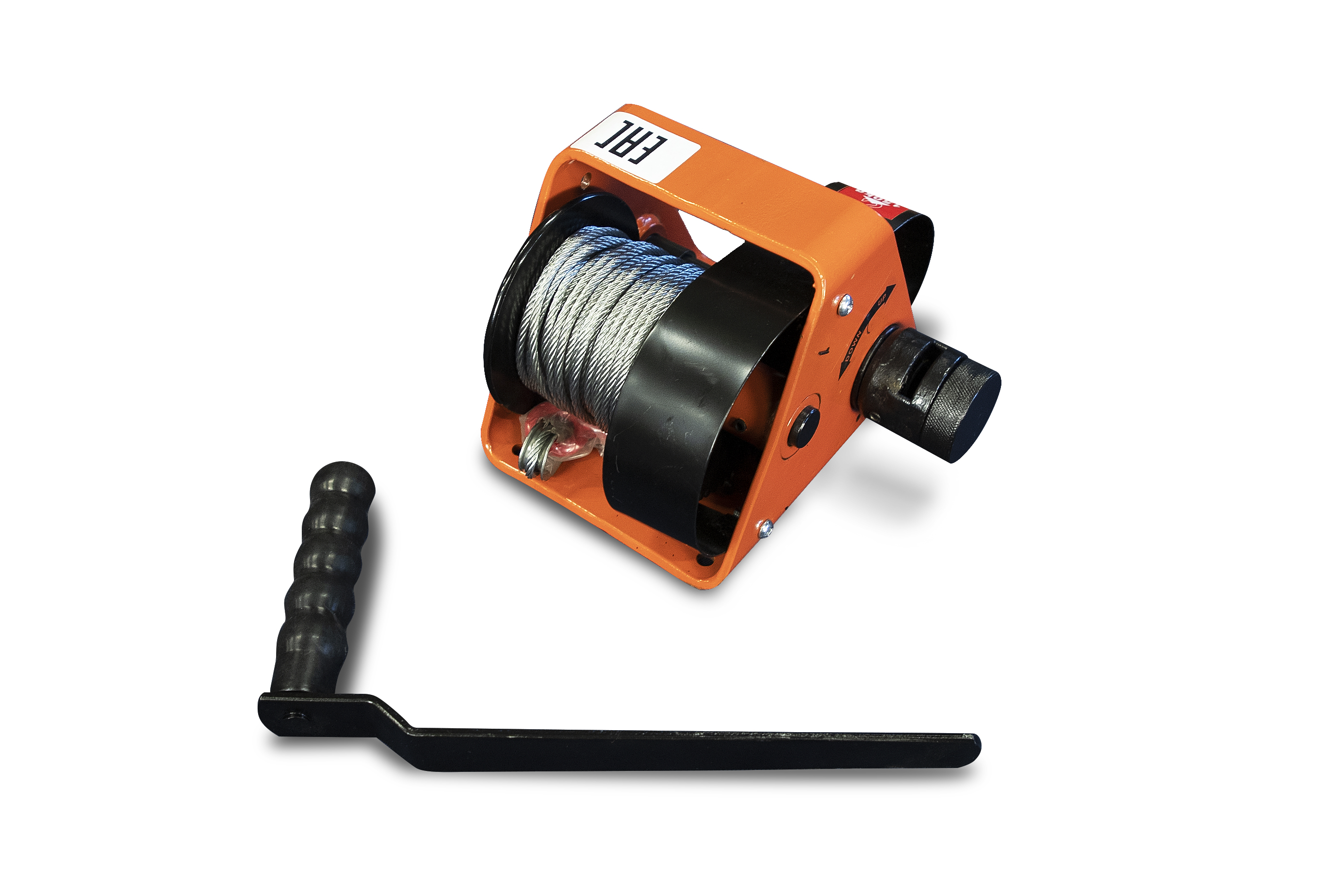 Лебедка ручная барабанная с тросом 1000кг  25м со съемной ручкой TOR GR