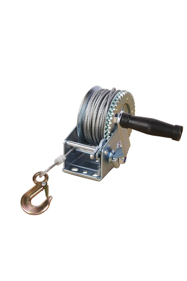 Лебедка ручная барабанная с тросом  400кг  20м оцинкованная TOR FD
