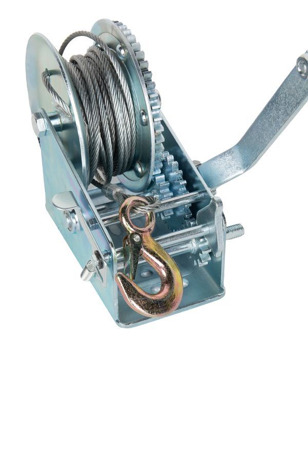 Лебедка ручная барабанная с тросом 1300кг  10м оцинкованная TOR FD