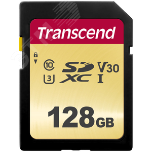 Карта памяти 128GB SD 500S UHS I, SDXC, 95 МБ/с, Class 10
