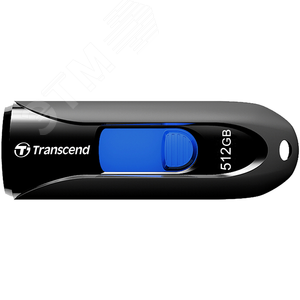 Флеш накопитель 512GB JetFlash 790, USB 3.1 Gen 1, выдвижной, черный, синий