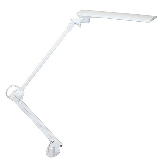 Светильник настольный белый LED 6,5w сенсорный выключатель струбцина 2 звена диммируемый