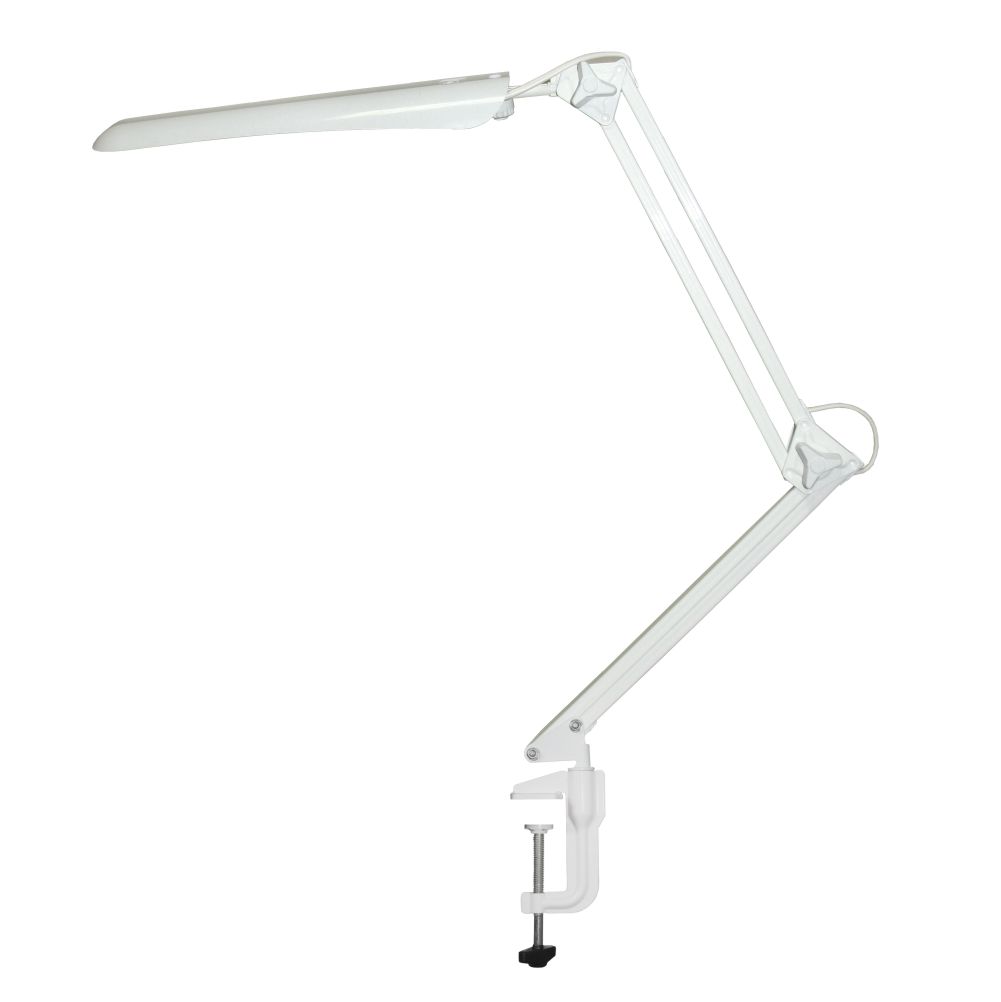 Светильник настольный Гермес белый LED 8 Вт сенсорный выключатель струбцина 2 звена диммируемый