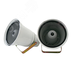 Громкоговоритель рупорный пылезащищенный, мощность 10 Вт, напряжение питания 30, 100, 120 В, диапазон частот 315-5600 Гц, чувствительность 103 дБ, IР6