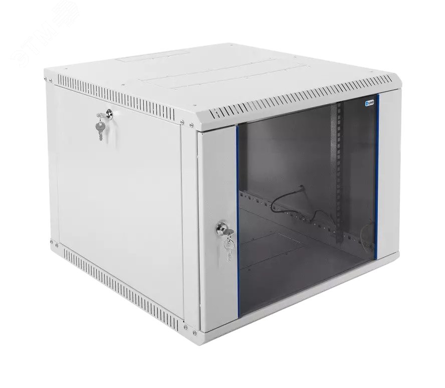 Шкаф телекоммуникационный настенный разборный 9U (600х650) дверь стекло