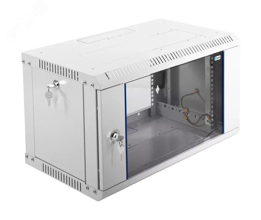 Шкаф телекоммуникационный настенный разборный 6U (600х350) дверь стекло