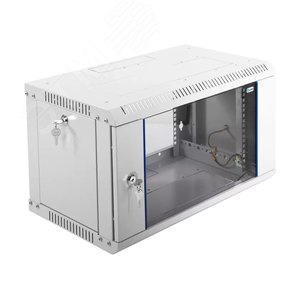 Шкаф телекоммуникационный настенный разборный 6U (600х350) дверь стекло