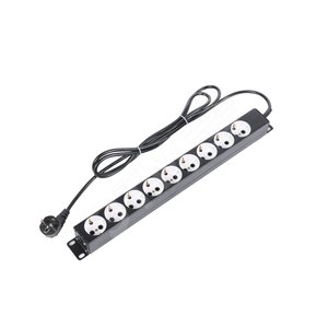 Блок силовых розеток 19' со шнуром (2 м) без выключателя 9 розеток черный