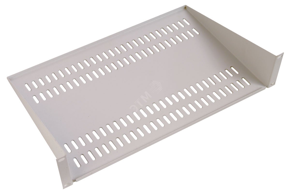 Полка перфорированная консольная 2U 400 мм черная