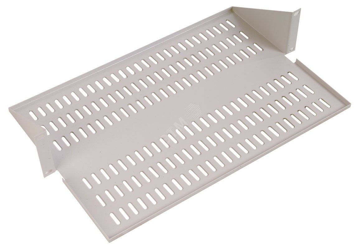 Полка для стойки перфорированная консольная 2U с центральным креплением 300 мм