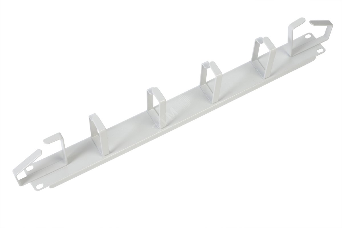 Органайзер кабельный горизонтальный 19' 1U 6 колец серый