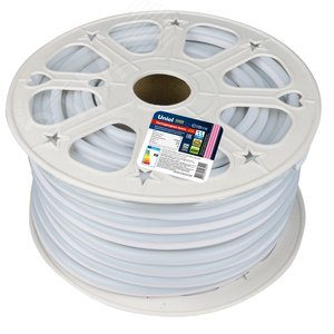 Лента светодиодная ULS-N21-2835-120LED/m-8мм-IP67-220V-8W/m-50M-PINK бобина