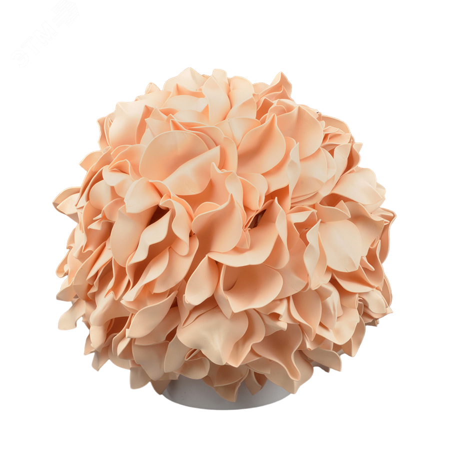 Светильник светодиодный со сменной лампой (в/к) Гортензия Белый/Кремовый E27, теплый белый свет (3000K). Плафон D150мм, прозрачный. Белое основание. T